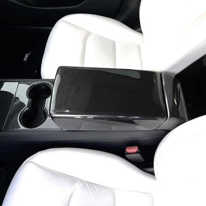 Dry Carbon Fiber Armrest Cover For Model 3/Y
