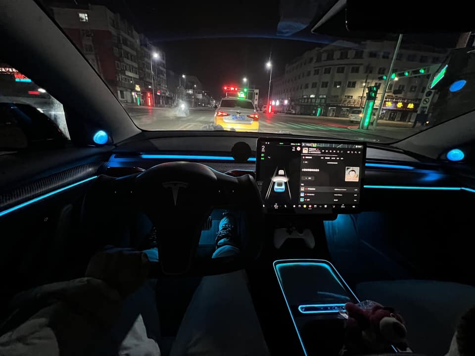 Laser Engraving Atmosphere RGB/Flow Ambient Light for Tesla Model 3/Y