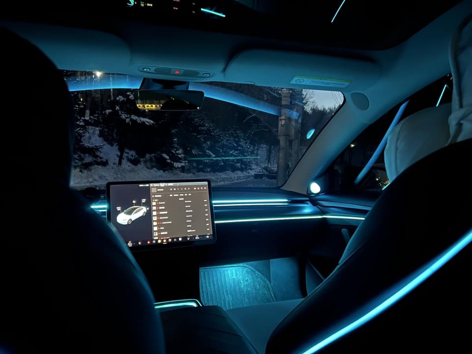 Laser Engraving Atmosphere RGB/Flow Ambient Light for Tesla Model 3/Y