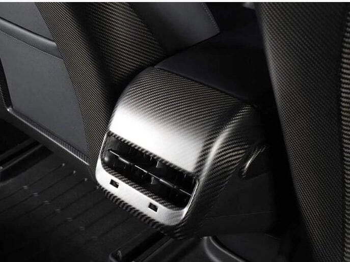 Dry Carbon Fiber Rear Air Outlet Cover for Model 3/Y
