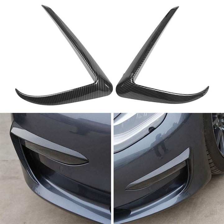 Model 3 / Y Real DRY Carbon Fiber Front Foglight Trim Cover