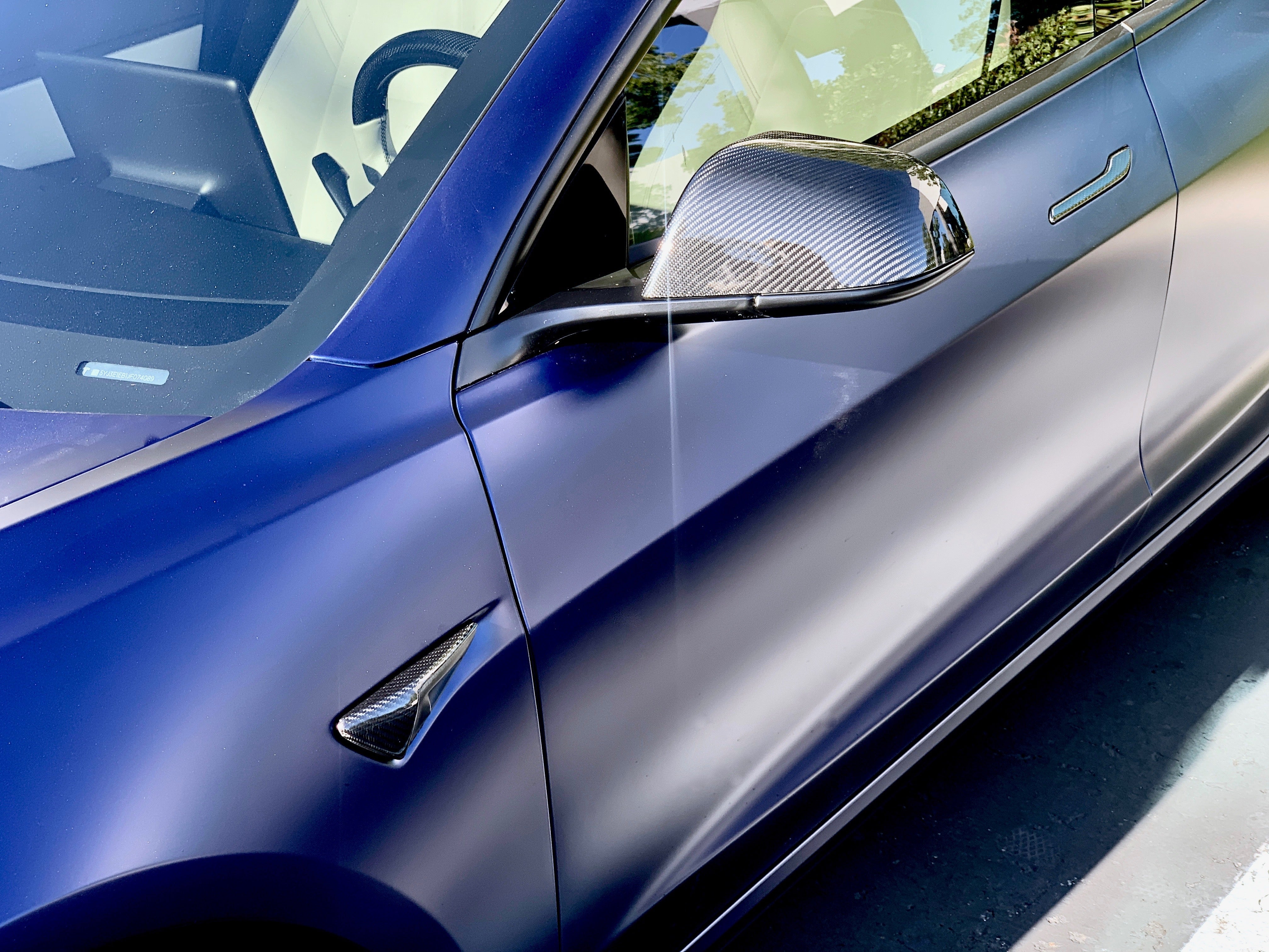 Real Carbon Fiber Side Camera Turn Signal Cover for Model 3/Y