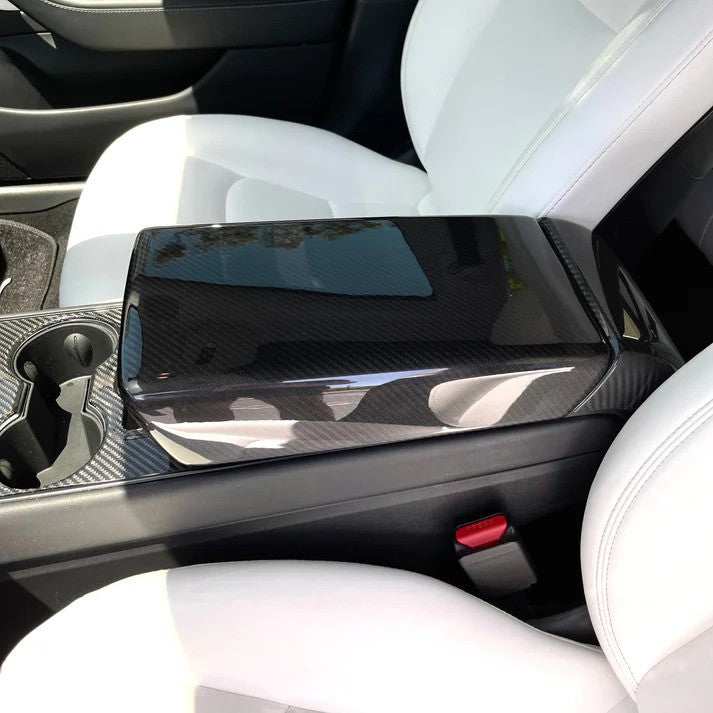 Dry Carbon Fiber Armrest Cover For Model 3/Y