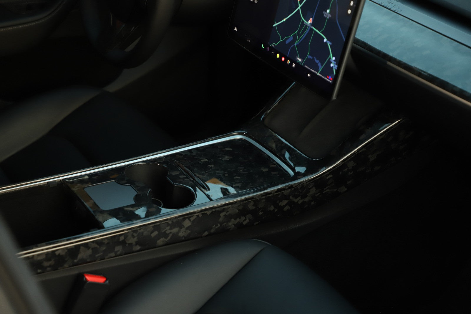DRY Carbon Fiber Center Console Panel Cover For Model 3/Y