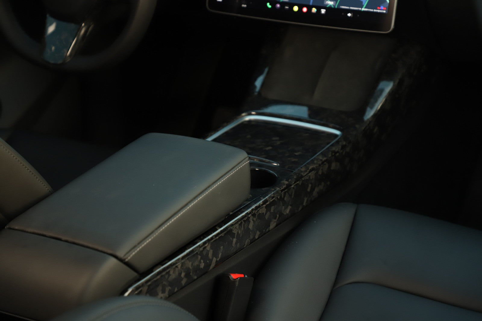 DRY Carbon Fiber Center Console Panel Cover For Model 3/Y