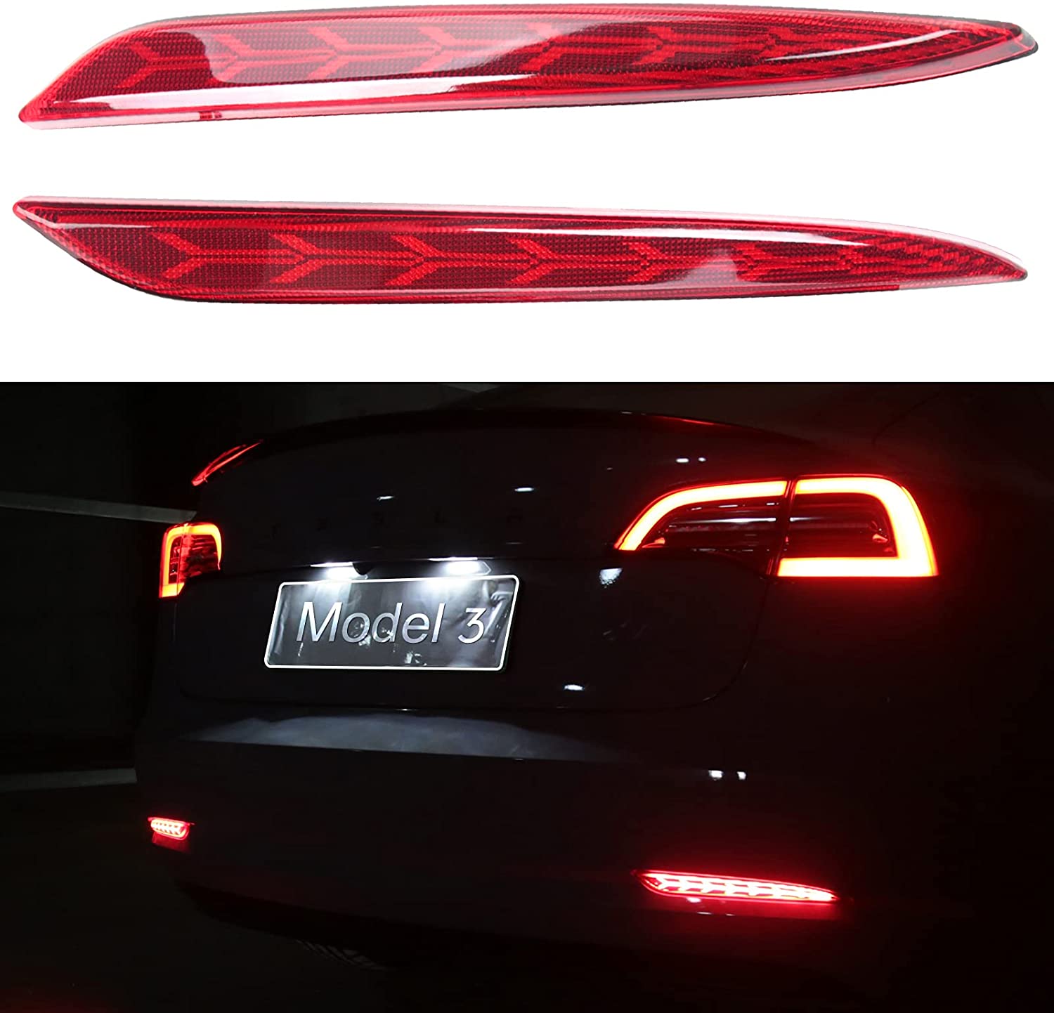 Rear headlights stight for Tesla model 36 accessories/car accessories  2016-2024 model 3 three tesla model 3 carbon/accessoires