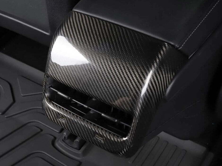 Dry Carbon Fiber Rear Air Outlet Cover for Model 3/Y