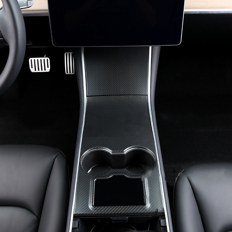 Tesla Model 3 and Y - Real carbon center console cover with key