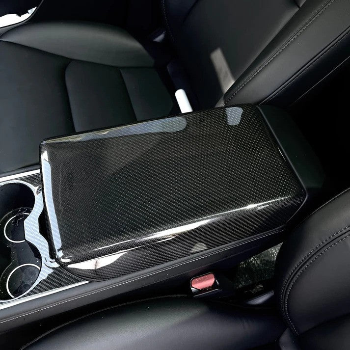 Dry Carbon Fiber Armrest Cover For Model 3/Y