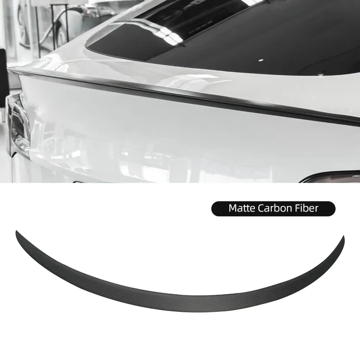 EVAAM® Gloss Real Carbon Fiber Tesla Trunk Spoiler Wing for Model
