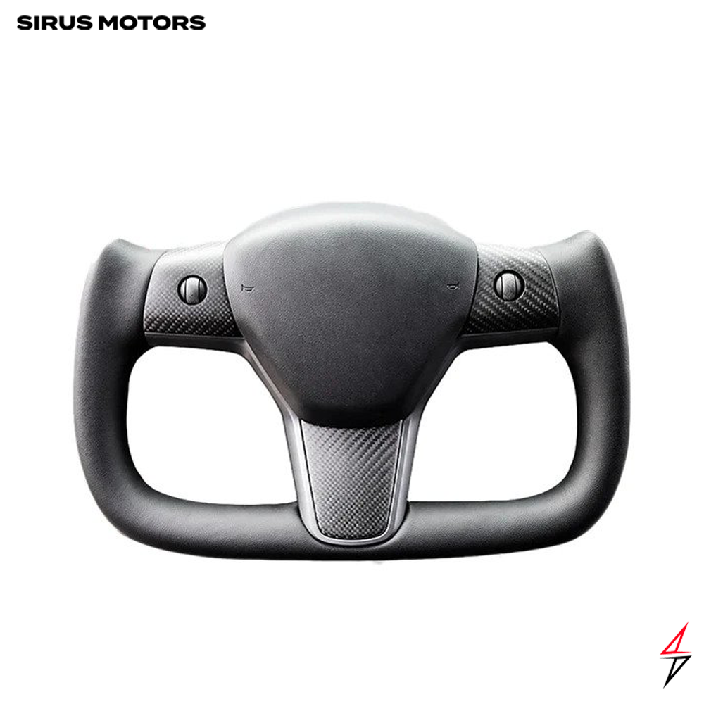 Real Carbon Fiber Yoke Steering Wheel for Tesla Model 3 / Y