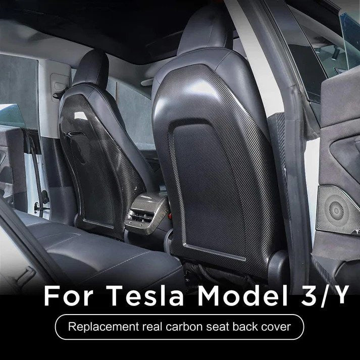 Real Carbon Fiber Back Seat Cover Model 3/Y