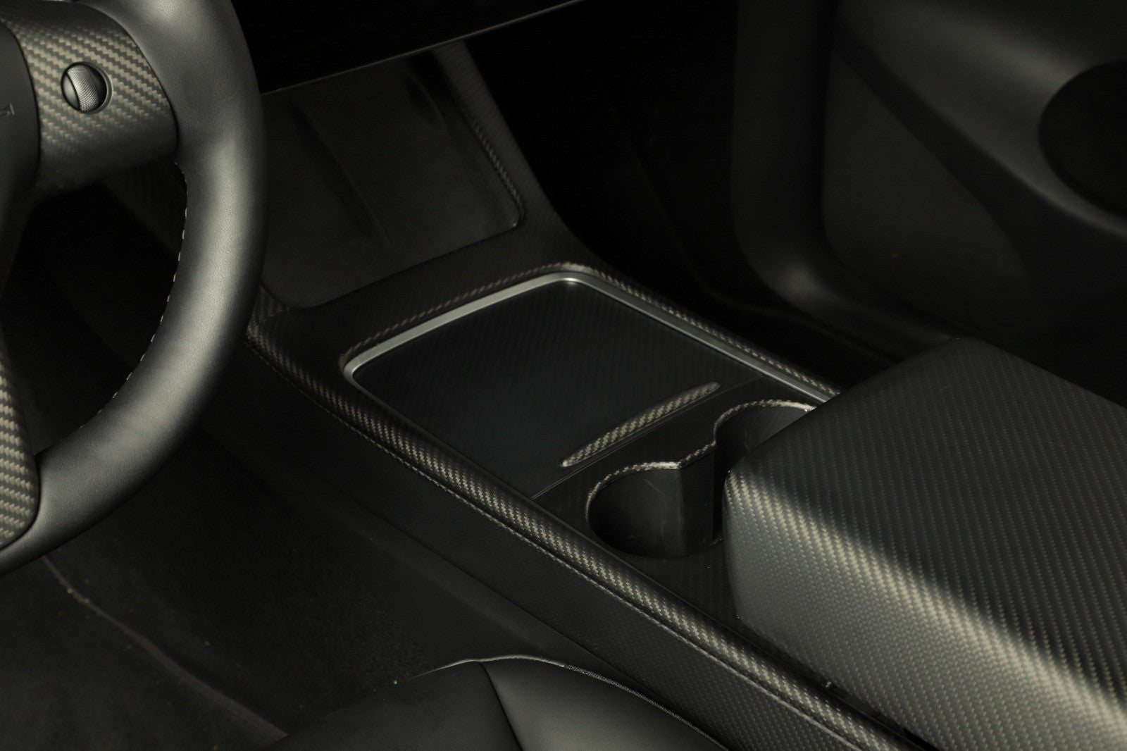 DRY Carbon Fiber Center Console Panel Cover For Model 3/Y